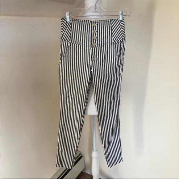 free people frankie high waist striped pants xs - Picture 3 of 12